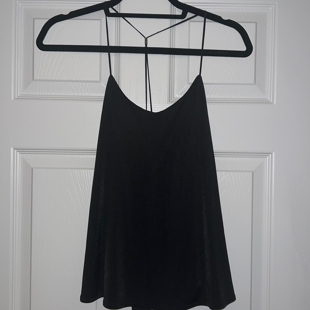 Express size small black top with T back - Picture 1 of 4